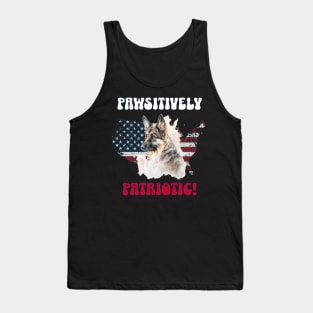 4th of July Independence Day Patriotic German Shepard Funny Design for Dog Lovers Tank Top